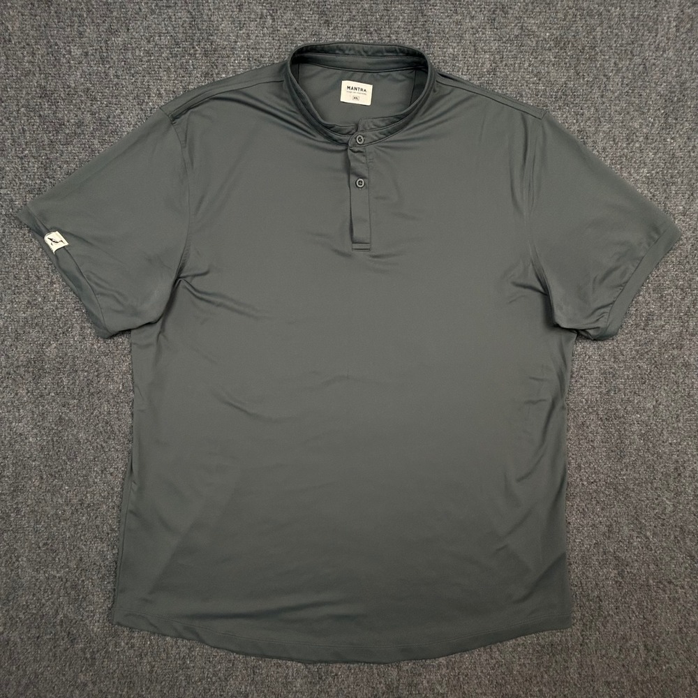 Mantra Catalyst Polo Mens XXL Gray Band Collar Stretch Short Sleeve Shirt